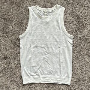 Lululemon White Sleeveless Mesh Top